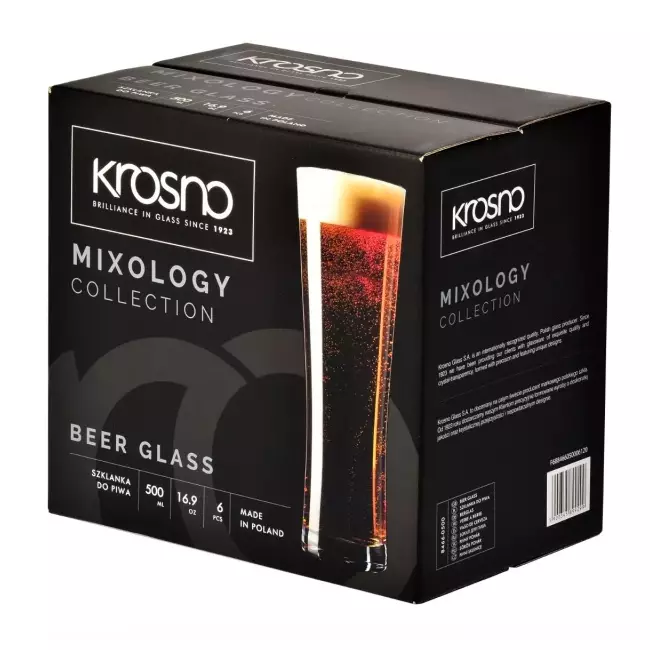 Szklanki typu Klepsydra do piwa Krosno Mixology 670 ml opakowanie